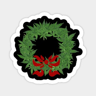 420 christmas wreath Sticker